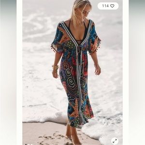 Farm rio starfish print caftan L